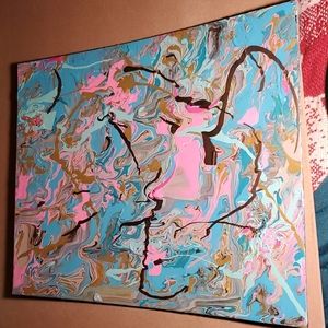 Painting abstract pouring